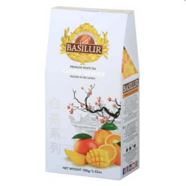 Чай Basilur Білий чай Манго та апельсин картон 100г