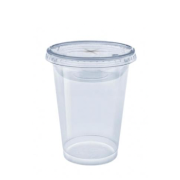 Пластиковый стакан с крышкой без отверстия PET 16oz 500мл